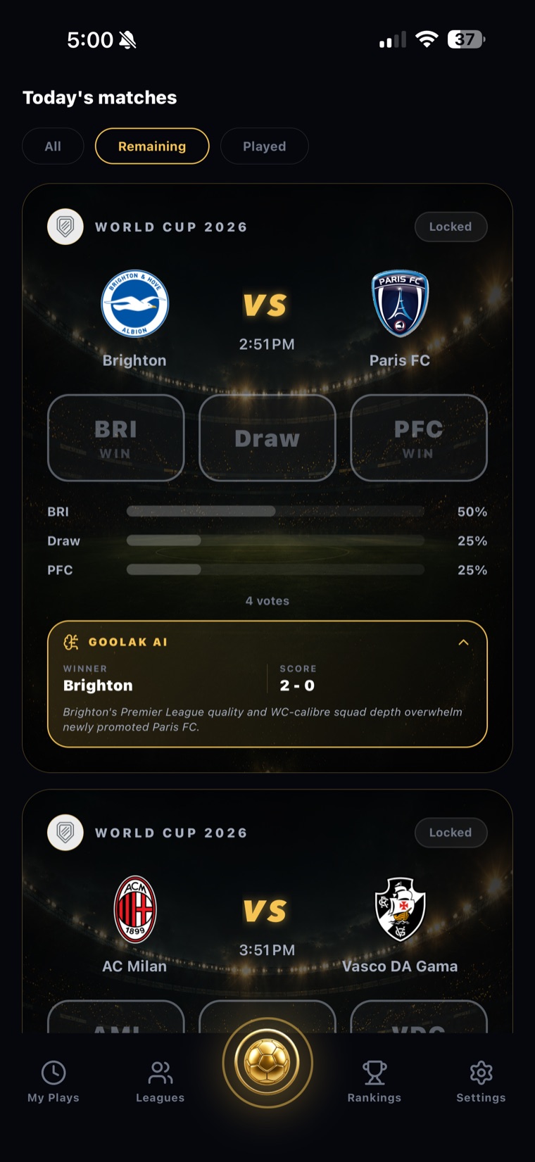 Predicting a match